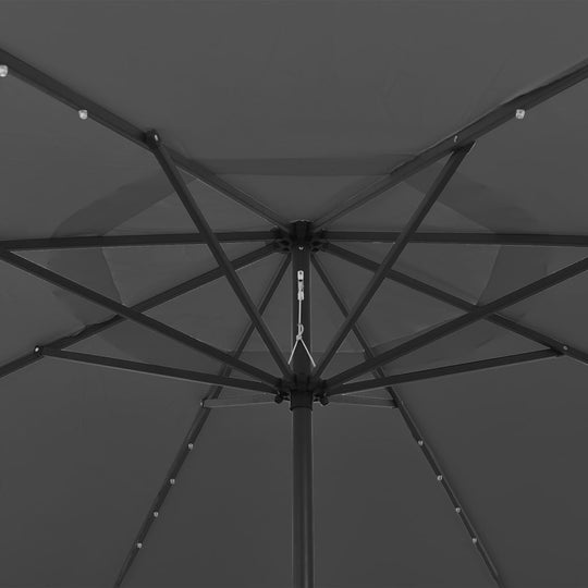 Parasol met LED-verlichting metalen paal 400 cm antracietkleur