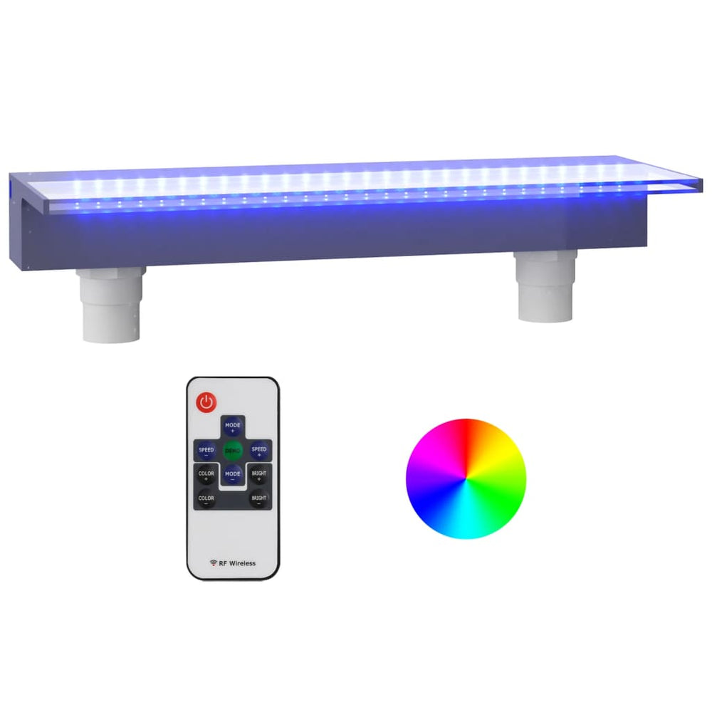Watervaloverlaat met RGB LED's 60 cm acryl