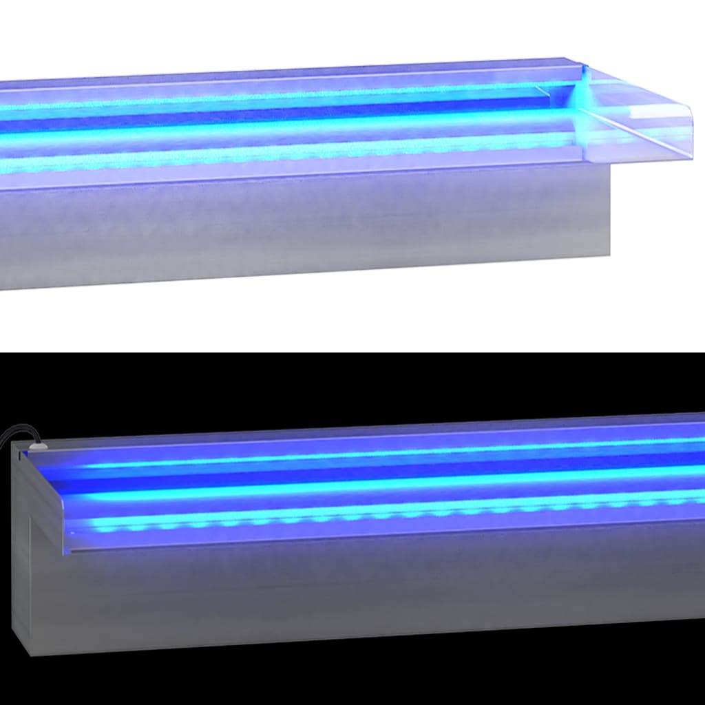 Watervaloverlaat met RGB LED's 108 cm roestvrij staal