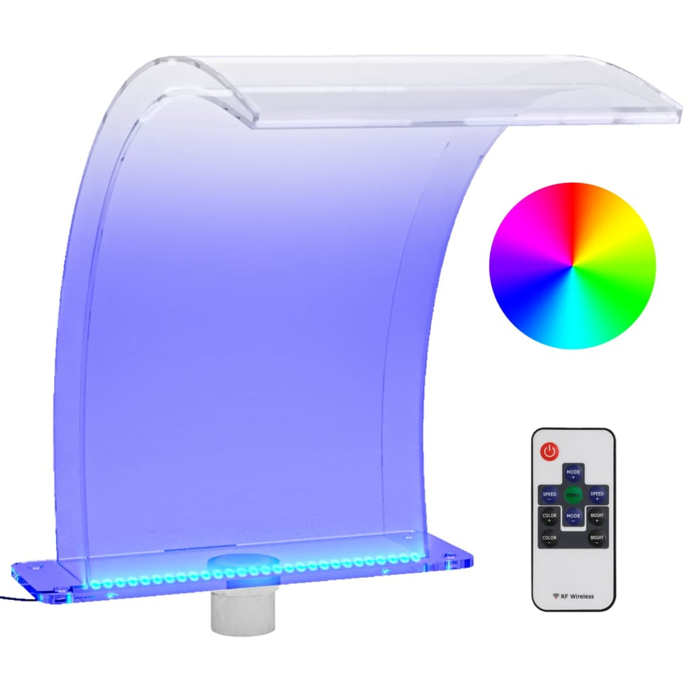 Zwembadfontein met RGB LED's en aansluitset 50 cm acryl