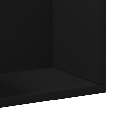 Wandkast 75x18x16,5 cm bewerkt hout zwart