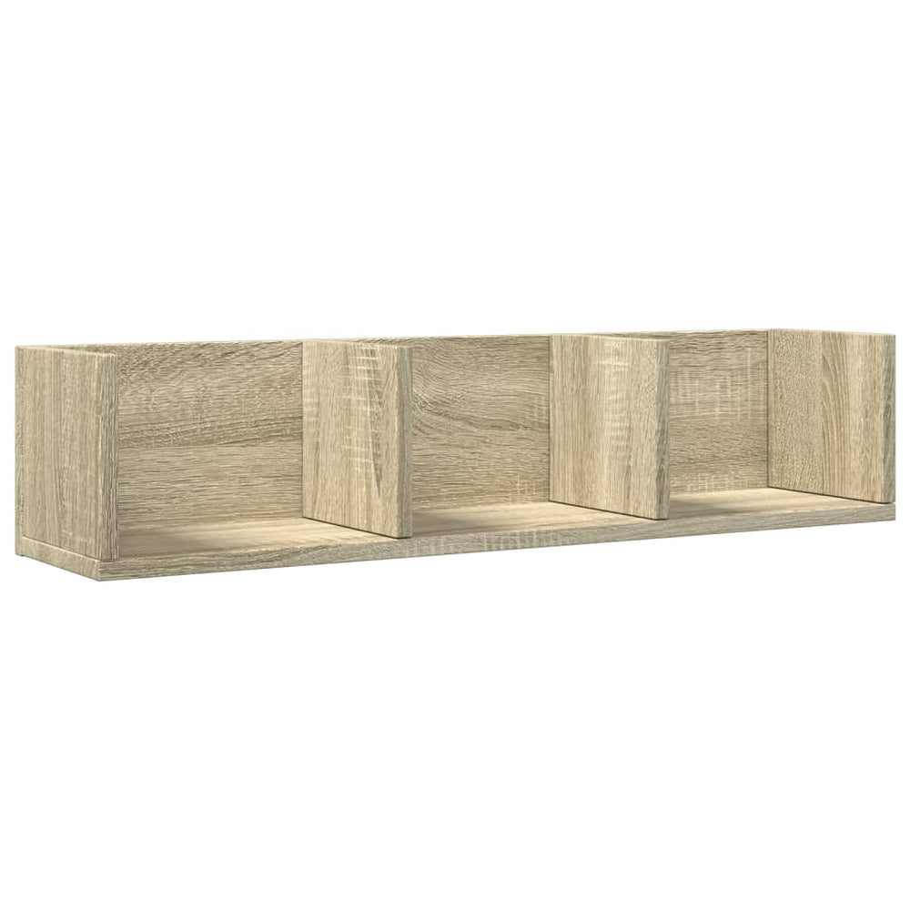 Wandkast 75x18x16,5 cm bewerkt hout sonoma eikenkleurig