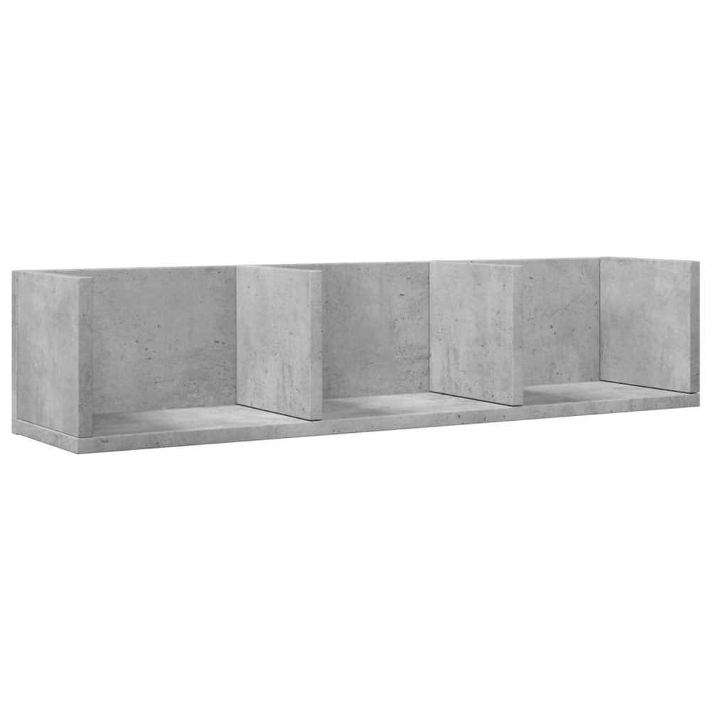 Wandkast 75x18x16,5 cm bewerkt hout betongrijs