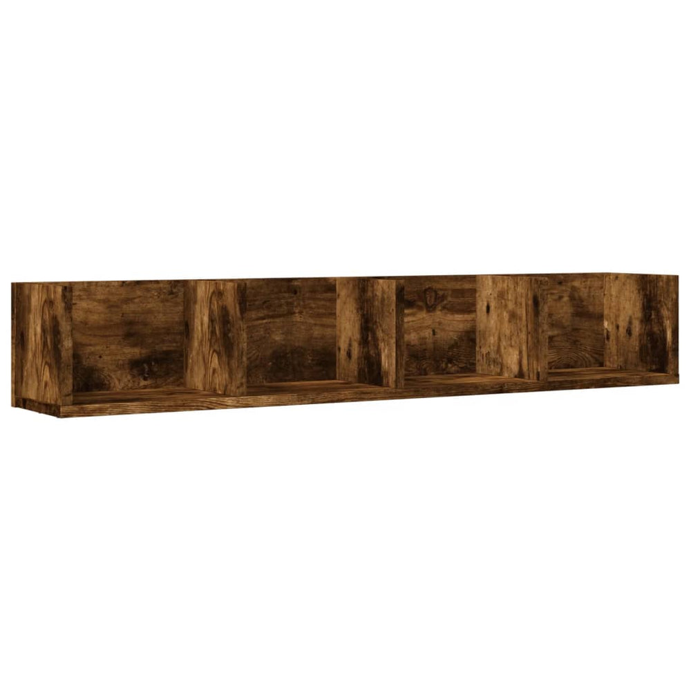 Wandkast 99x18x16,5 cm bewerkt hout gerookt eikenkleurig