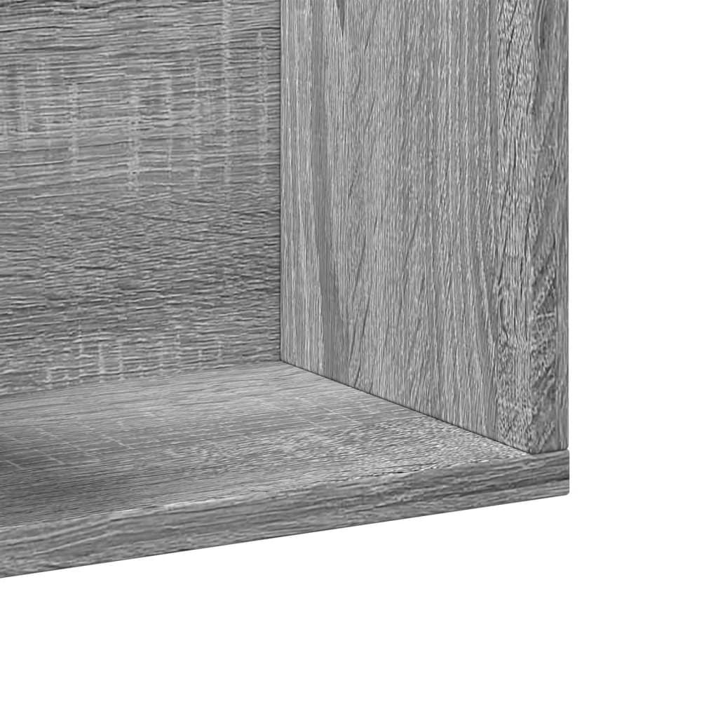 Wandkasten 2 st 99x18x16,5 cm bewerkt hout grijs sonoma eiken