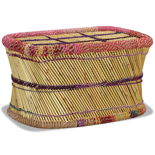 Salontafel met chindi details bamboe meerkleurig