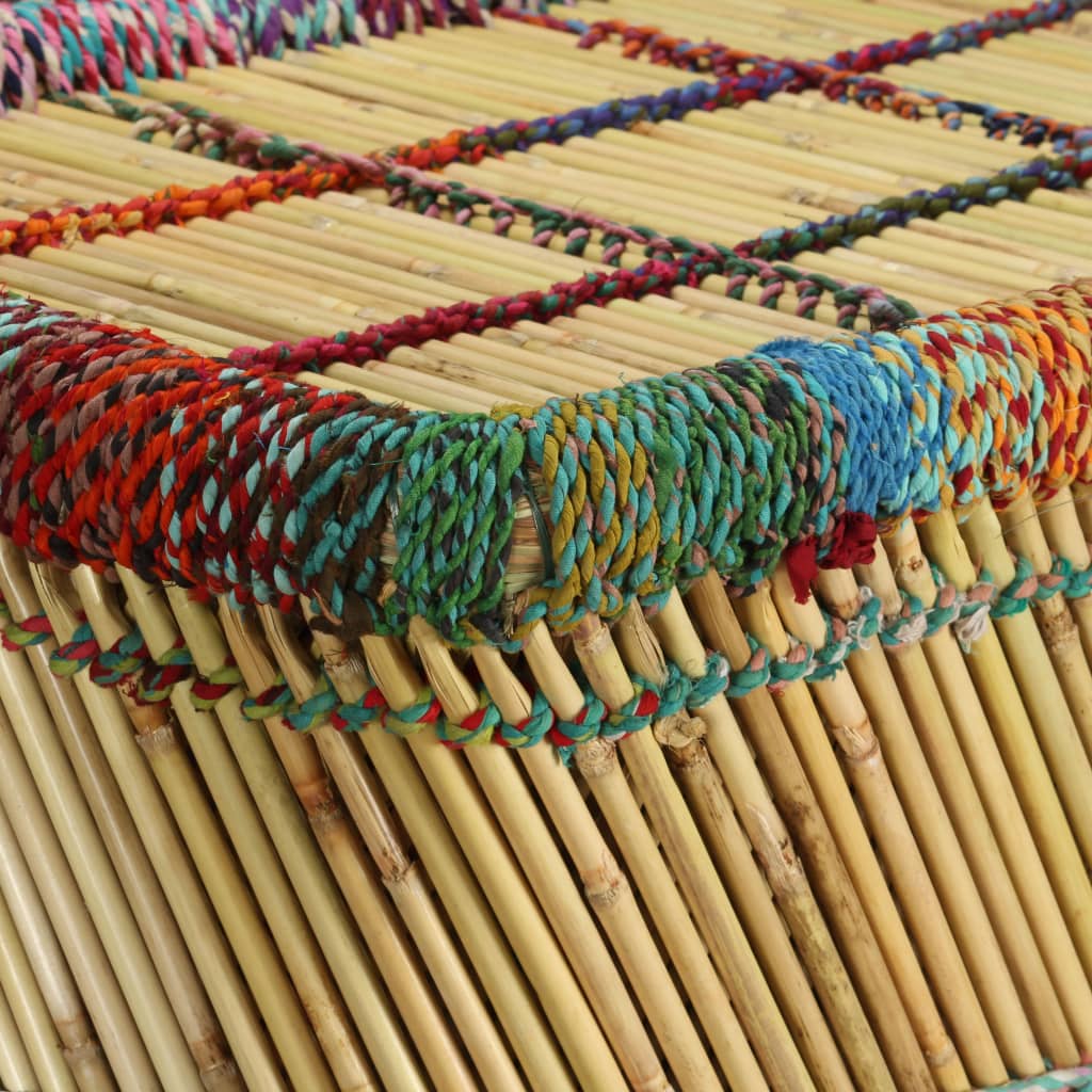 Salontafel met chindi details bamboe meerkleurig