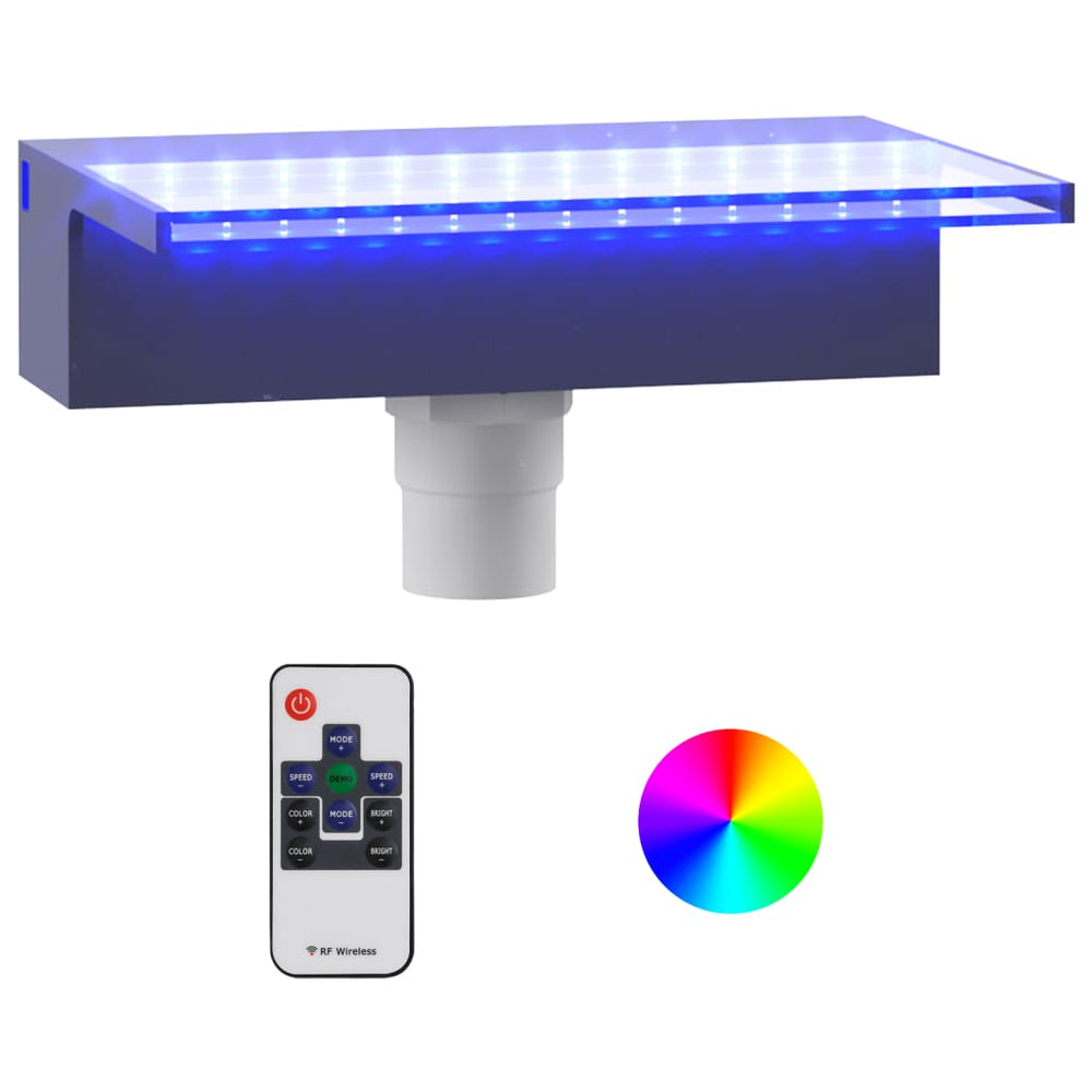 Watervaloverlaat met RGB LED's 30 cm acryl