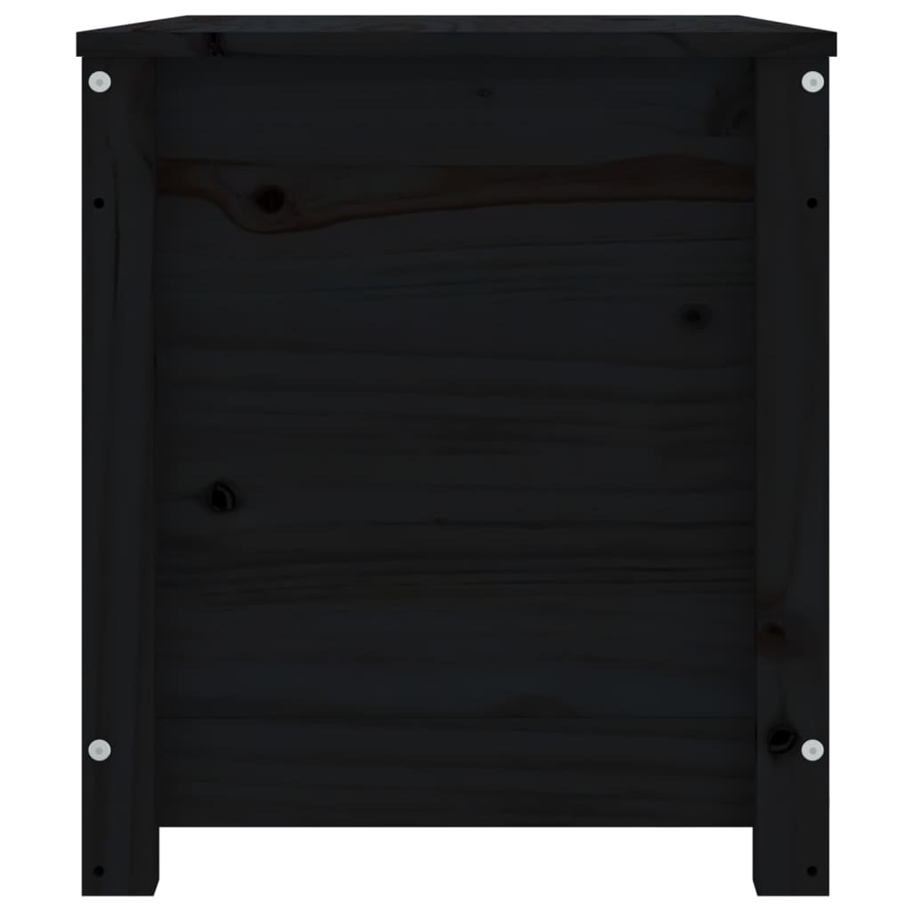 Opbergbox zwart 80x40x45,5 cm massief grenenhout