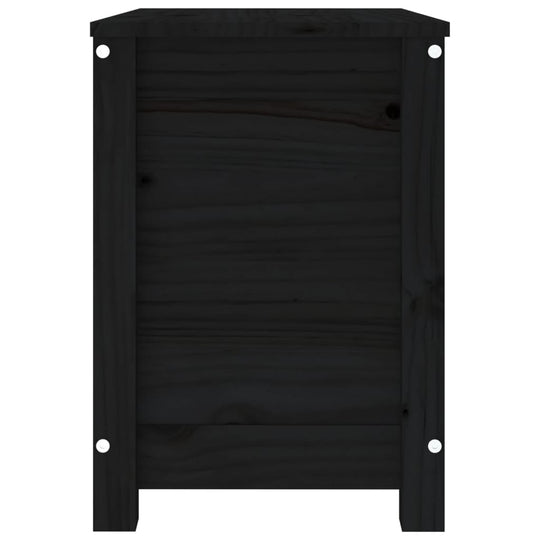 Opbergbox zwart 60x32x45,5 cm massief grenenhout