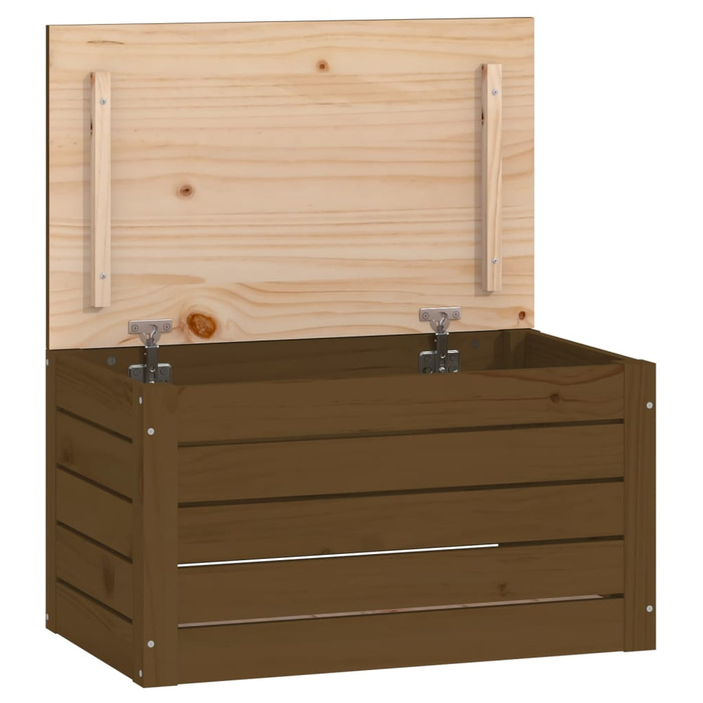 Opbergbox honingbruin 59,5x36,5x33 cm massief grenenhout