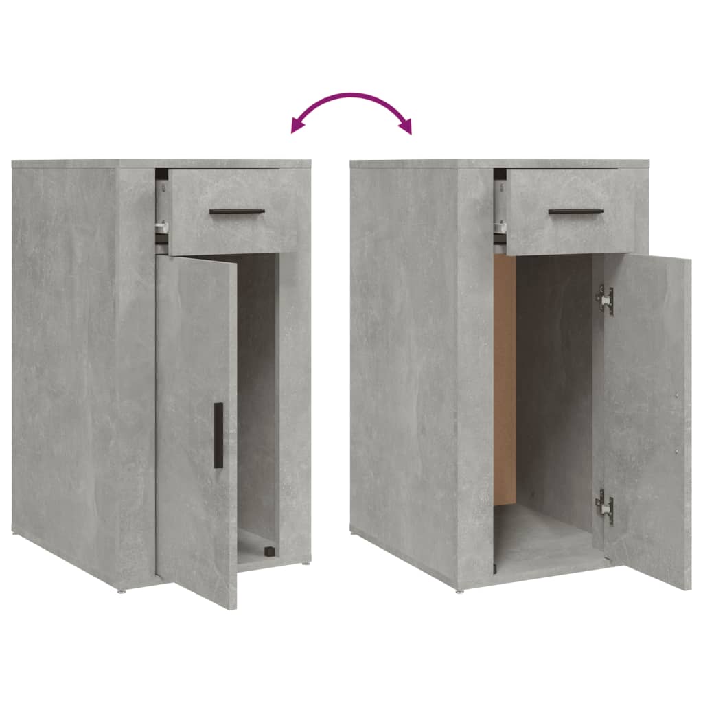 Bureaukastje 40x49x75 cm bewerkt hout betongrijs