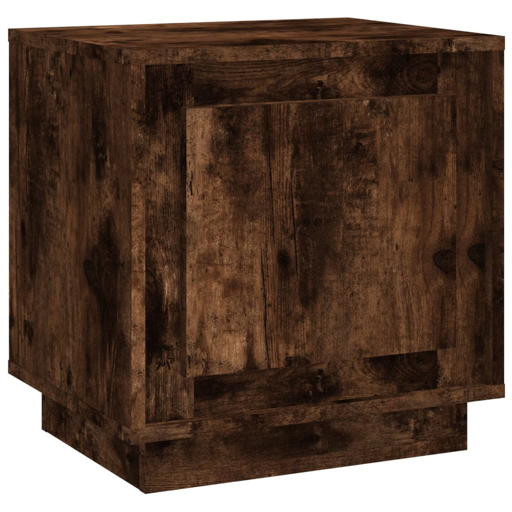 Nachtkastje 44x35x45 cm bewerkt hout gerookt eikenkleurig
