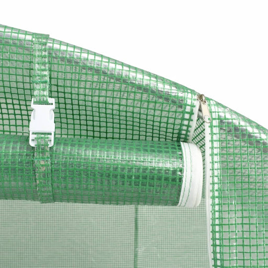 Tuinkas met stalen frame 20 m² 10x2x2 m groen