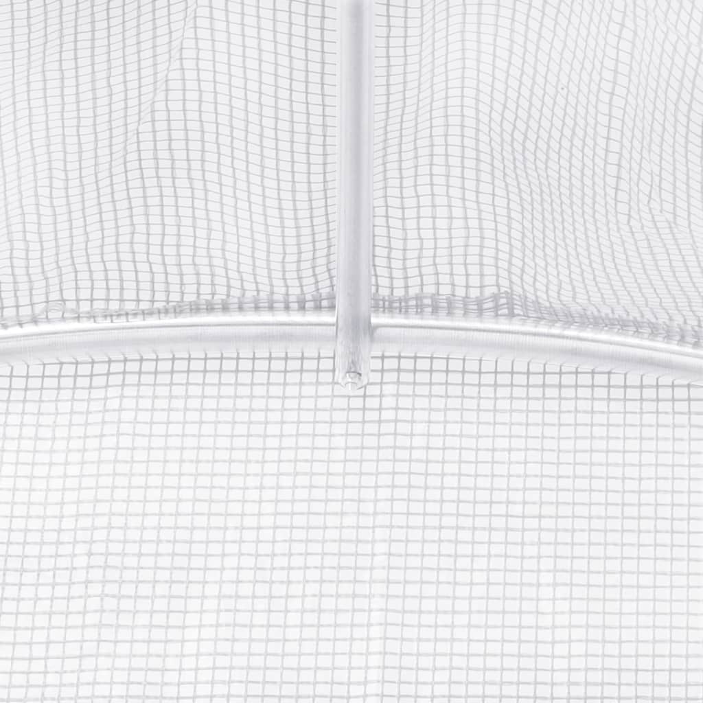 Tuinkas met stalen frame 16 m² 8x2x2 m wit