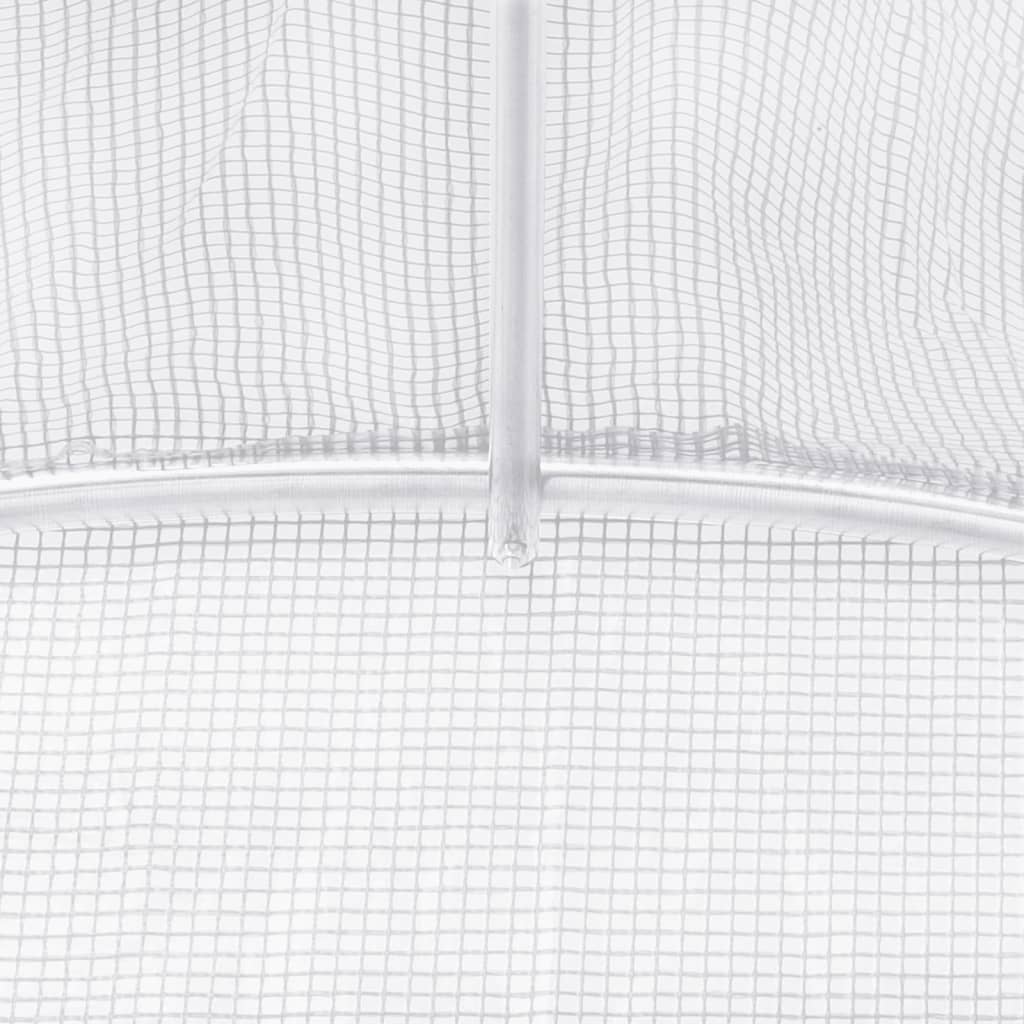 Tuinkas met stalen frame 36 m² 18x2x2 m wit