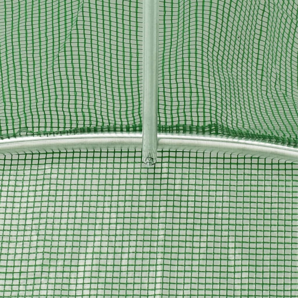Tuinkas met stalen frame 70 m² 14x5x2,3 m groen