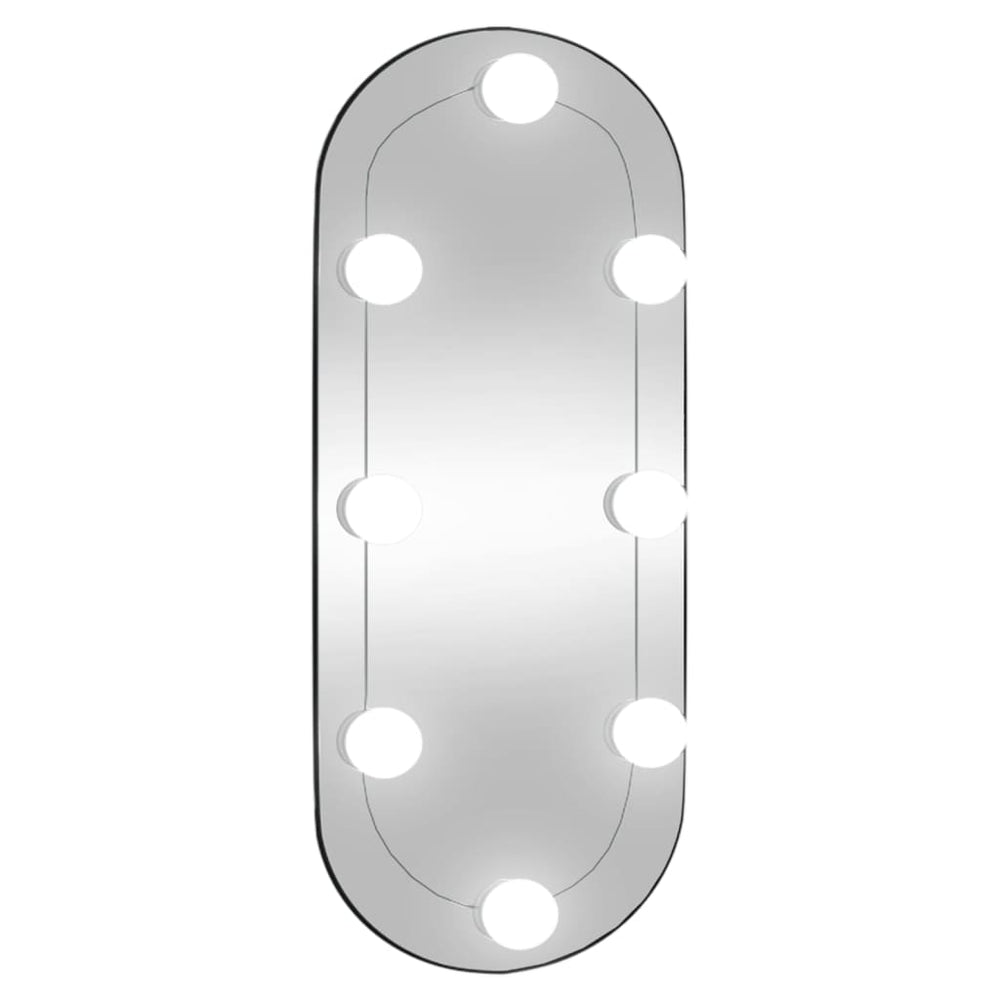 Wandspiegel met LED's ovaal 25x60 cm glas