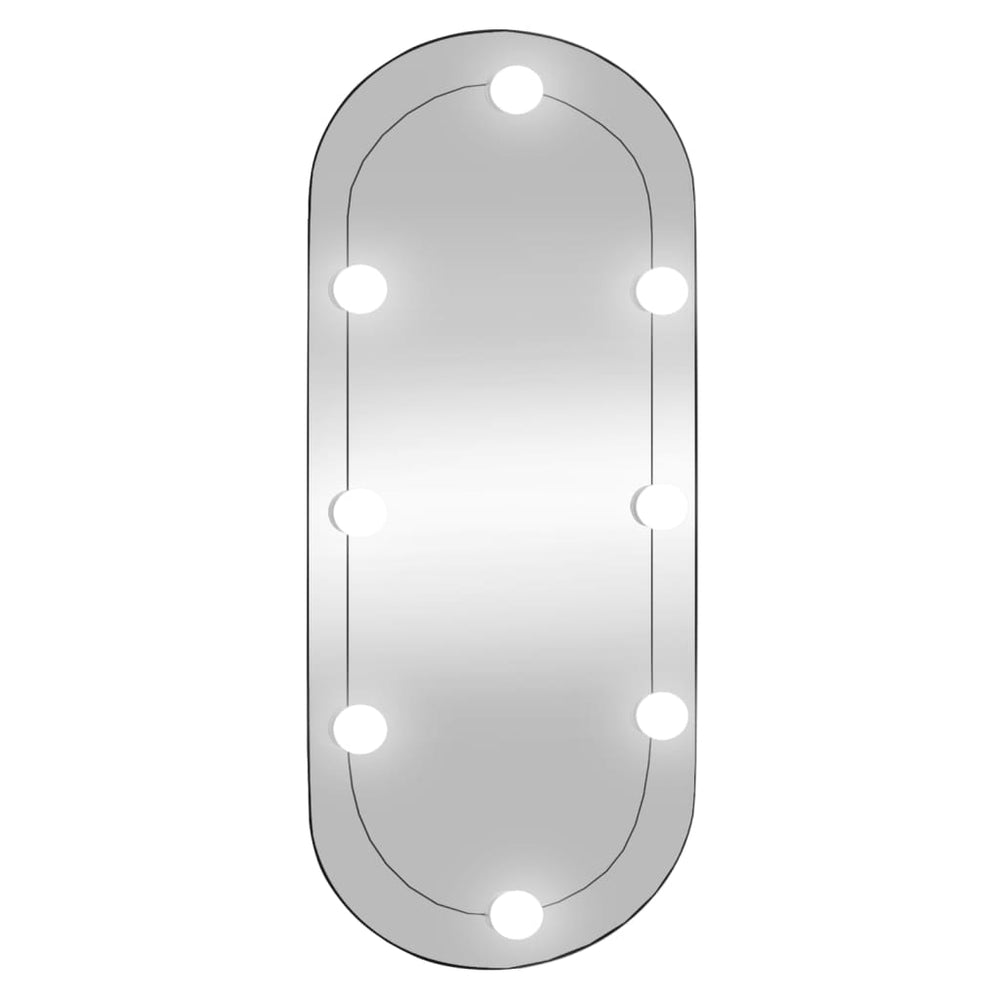 Wandspiegel met LED's ovaal 35x80 cm glas