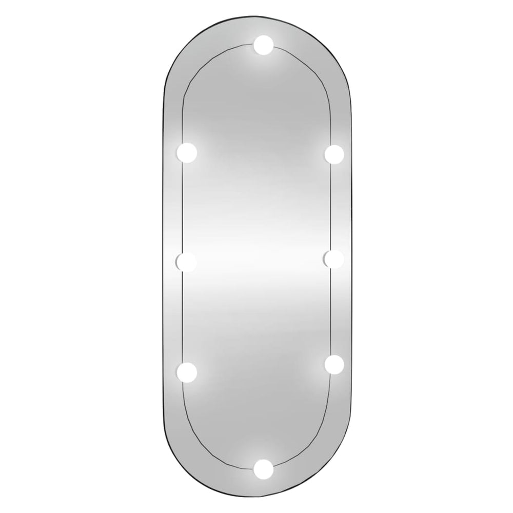 Wandspiegel met LED's ovaal 45x100 cm glas