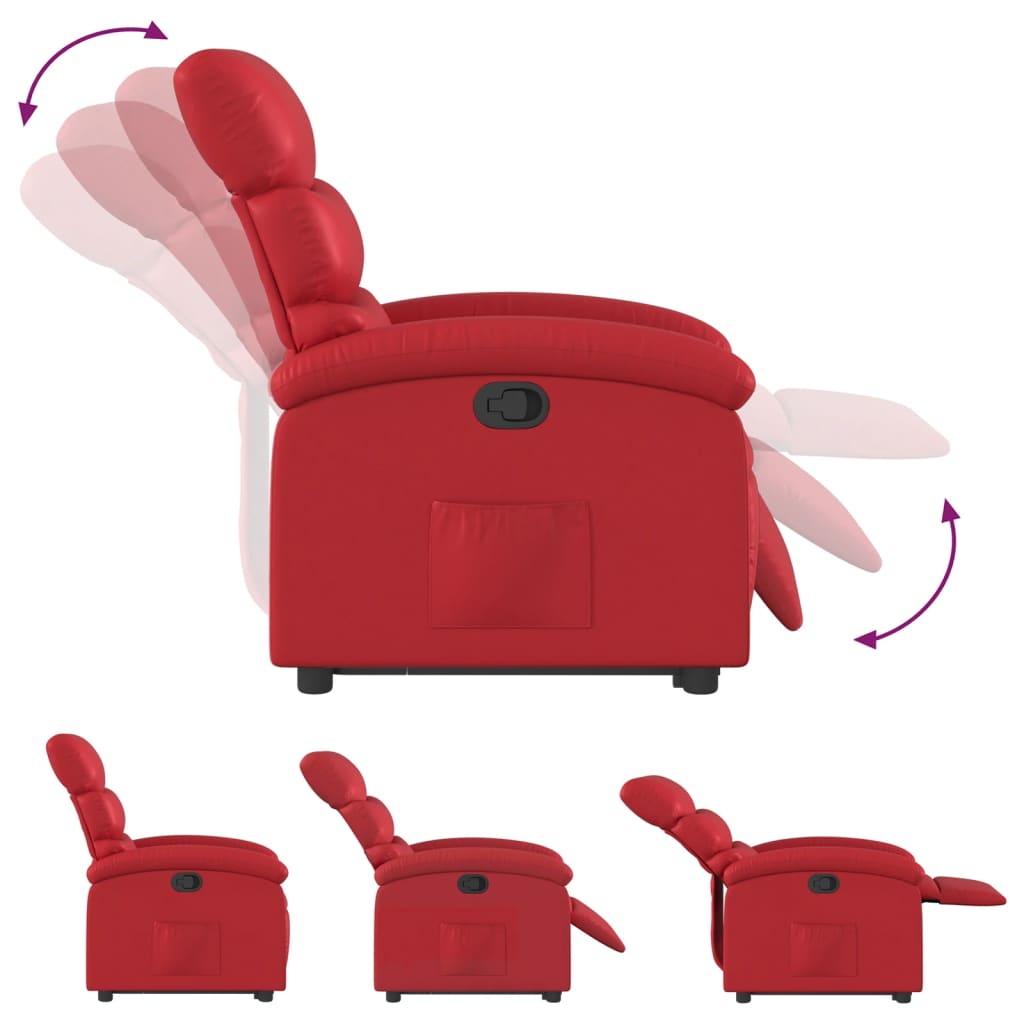 Sta-op-stoel kunstleer rood